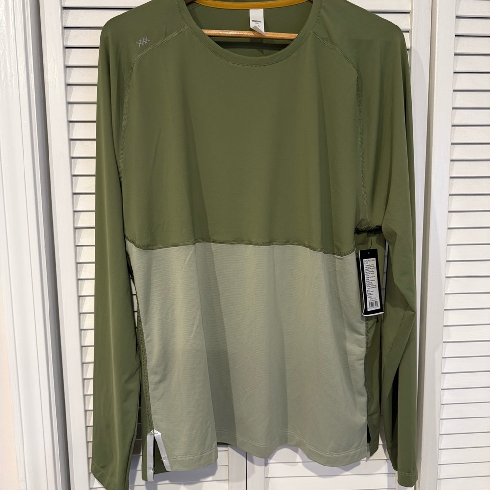 Rhone Extra Mile Long Sleeve Two-Tone Green Shirt